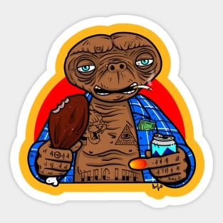 Lil ET funny gangster alien spin-off nostalgia Sticker